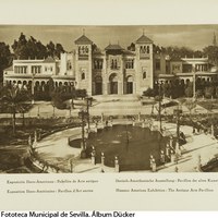 Pabellón de Arte Antiguo en la Plaza de América, actual Museo de Artes y Costumbres Populares de Sevilla. 1929 ©ICAS-SAHP, Fototeca Municipal de Sevilla. Álbum Dücker